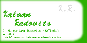 kalman radovits business card